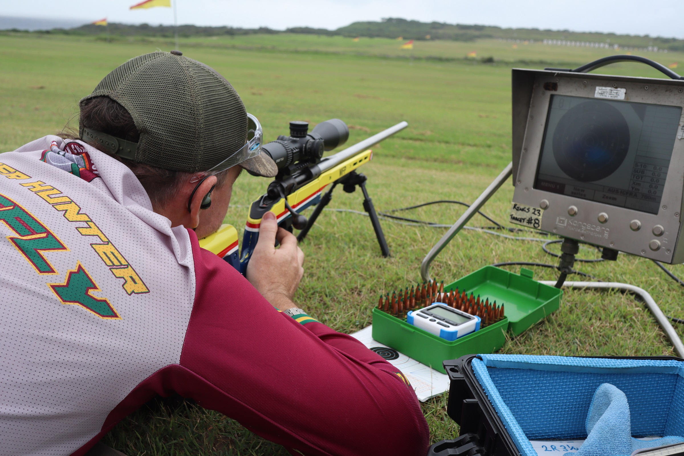 Target rifle shooting at the range